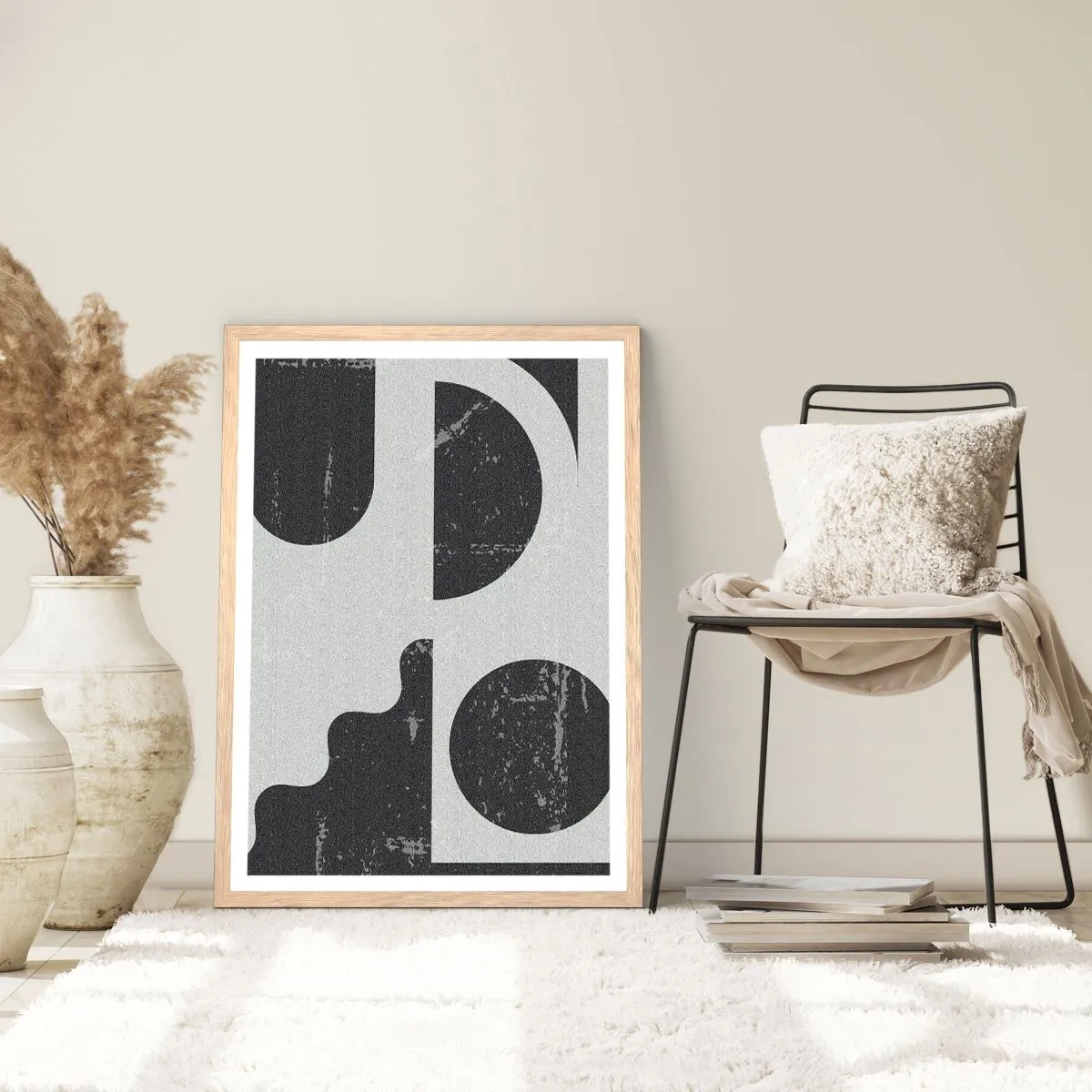 Affiche dans un chêne clair - Poster - Composition dessus et dessous - 70x100 cm