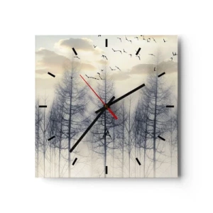 Horloge murale - Pendule murale - L'âme de la forêt - 40x40 cm