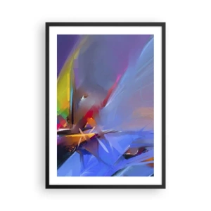 Affiche dans un cadre noir - Poster - Un jeu abstrait de couleurs dans une composition dynamique - 50x70cm - Hélices comme un oiseau - Décoration murale moderne pour le salon et la chambre ARTTOR