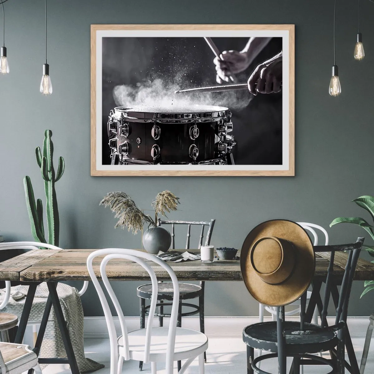 Affiche dans un chêne clair - Poster - Tempo de la musique - 70x50 cm