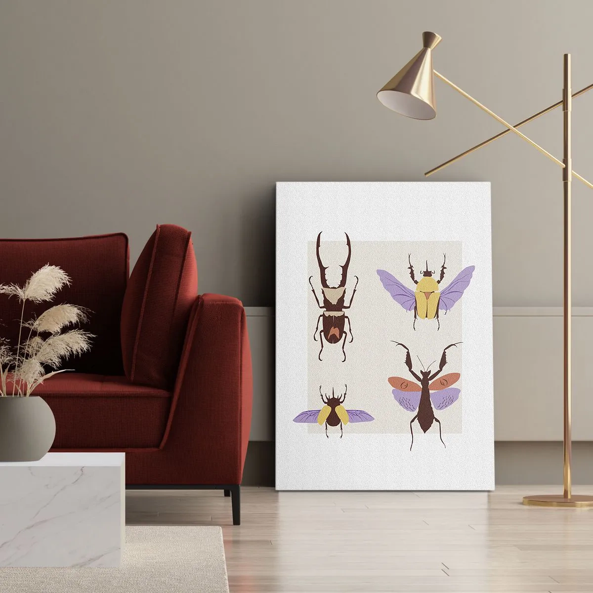 Impression sur toile - Image sur toile - Le monde des insectes - 55x100 cm