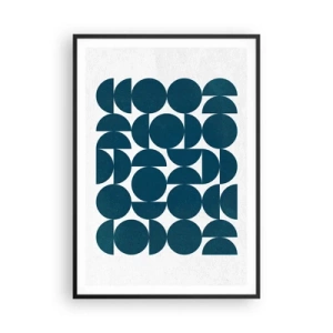 Affiche dans un cadre noir - Poster - Cercles et demi-cercles - 70x100 cm