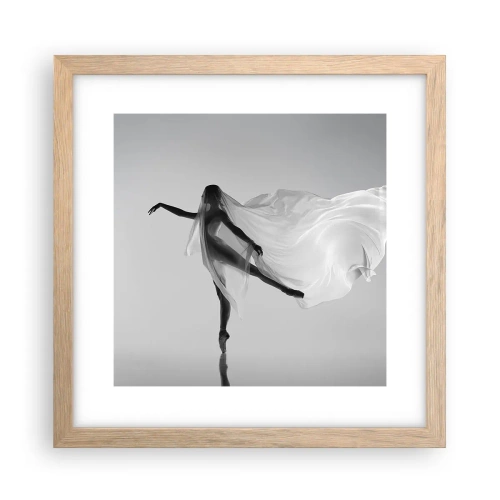 Affiche dans un chêne clair - Poster - Légèreté et grâce - 30x30 cm