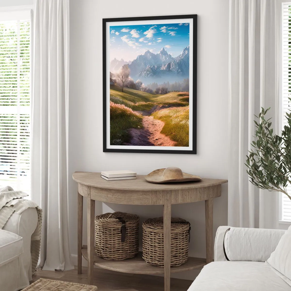 Affiche dans un cadre noir - Poster - Vallée idyllique - 61x91 cm