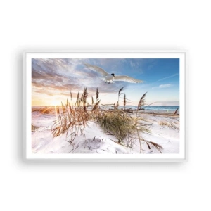 Affiche dans un cadre blanc - Poster - Vent de mer - 91x61 cm