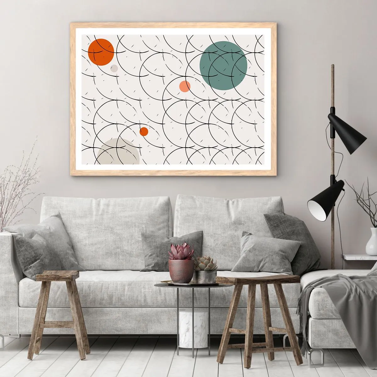 Affiche dans un chêne clair - Poster - Dans l'esprit pop art - 91x61 cm