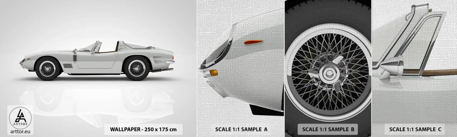 Échantillon de Papier Peint Premium Canvas - Promesse de plaisir - Voiture de sport, Cabriolet, Automobile - 100x30 cm