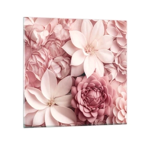 Impression sur verre - Image sur verre - Dans les pétales roses - 40x40 cm