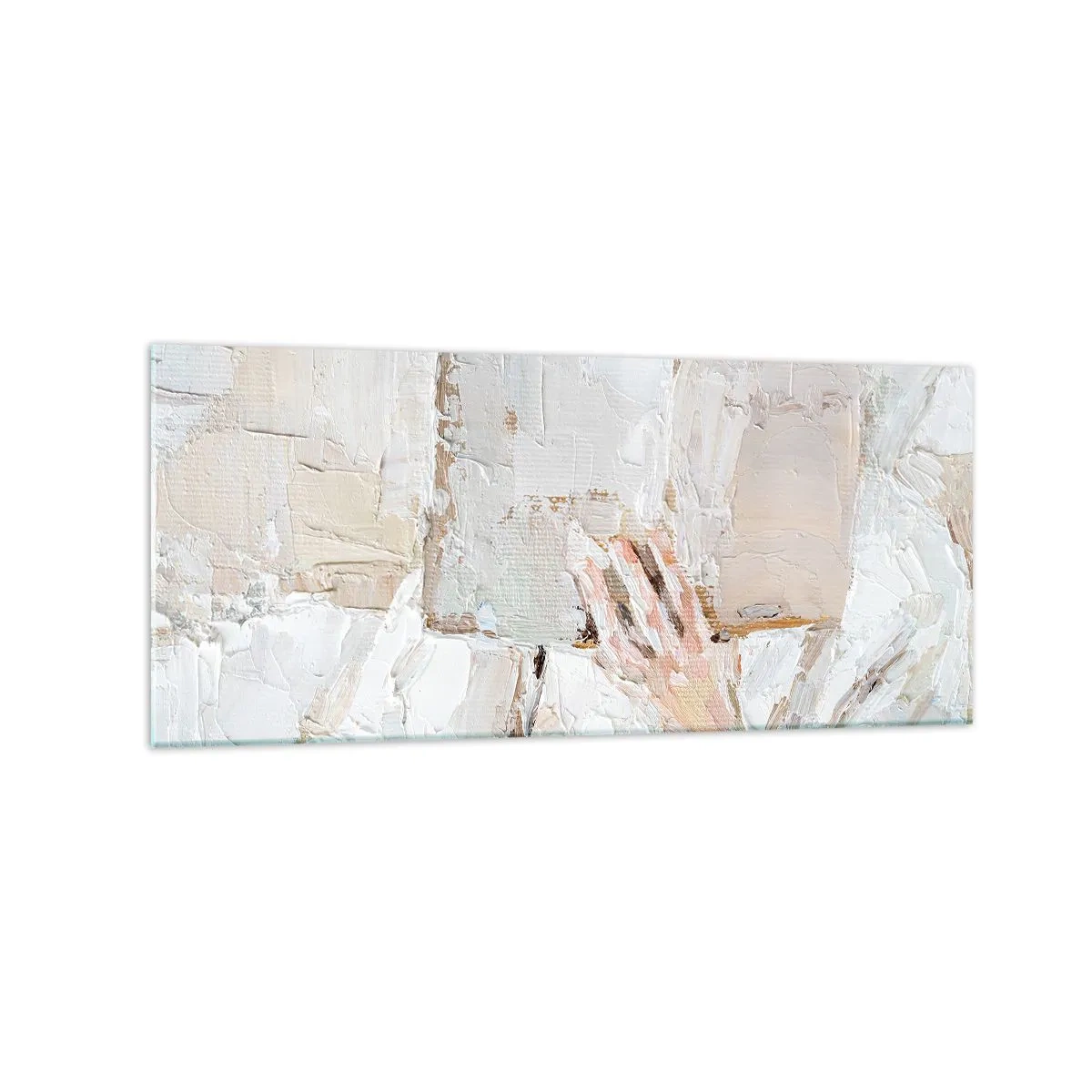 Impression sur verre - Image sur verre - Une peinture impressionniste d'une main tenant un livre ouvert. - 120x50cm - Dans un autre monde - Décoration murale moderne pour le salon et la chambre ARTTOR