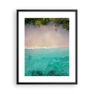 Affiche dans un cadre noir - Poster - Plage paradisiaque - 40x50 cm