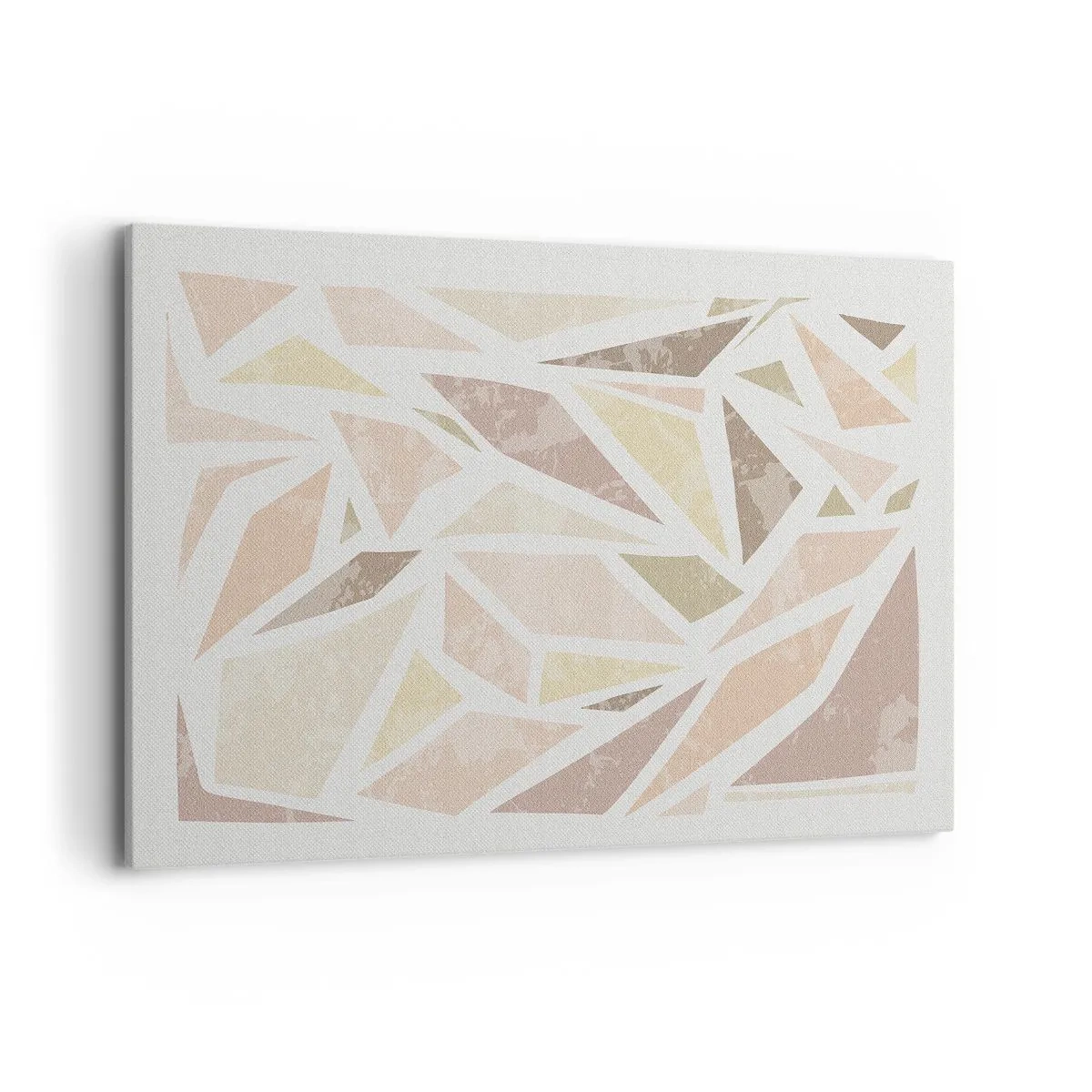 Impression sur toile - Image sur toile - Formes géométriques abstraites aux couleurs pastel - 120x80cm - Composition de vitraux - Décoration murale moderne pour le salon et la chambre ARTTOR