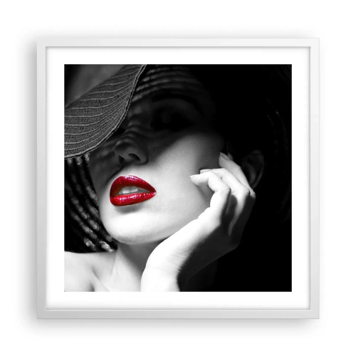 Affiche dans un cadre blanc - Poster - Étude écarlate - 50x50 cm