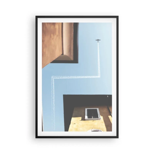 Affiche dans un cadre noir - Poster - Au-dessus du labyrinthe de la ville - 61x91 cm