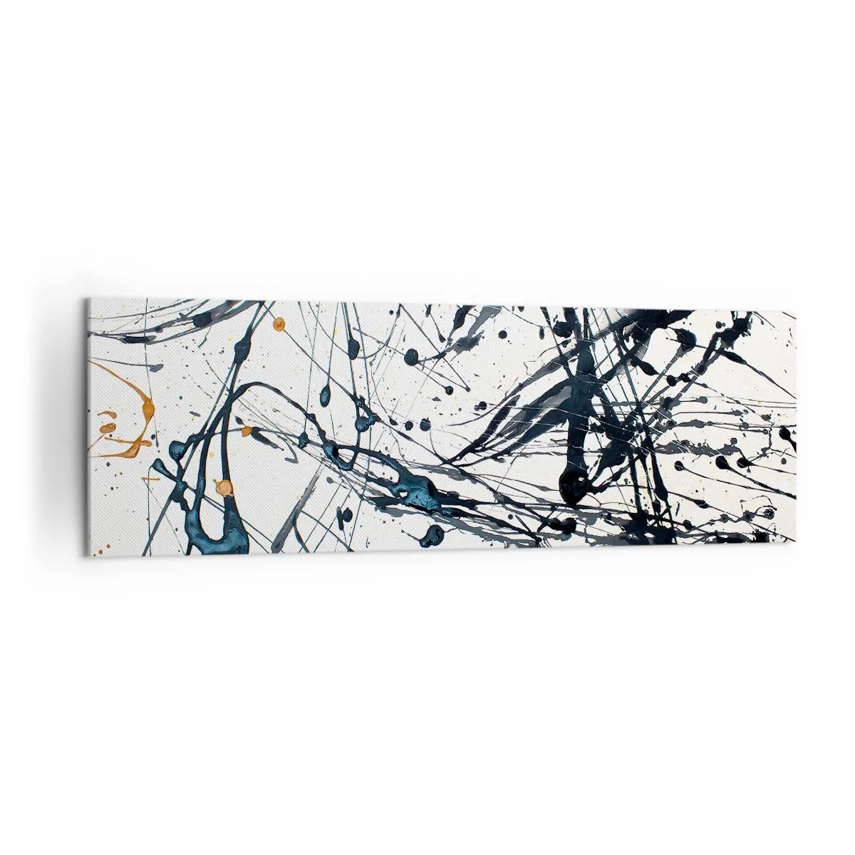 Impression sur toile - Image sur toile - Motif de peinture abstraite avec des lignes et des taches dynamiques - 160x50cm - Ca a du sens ou ça n'en a pas ? - Décoration murale moderne pour le salon et la chambre ARTTOR