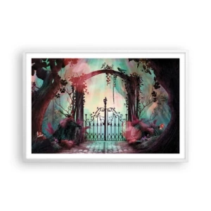 Affiche dans un cadre blanc - Poster - Jardin secret - 91x61 cm