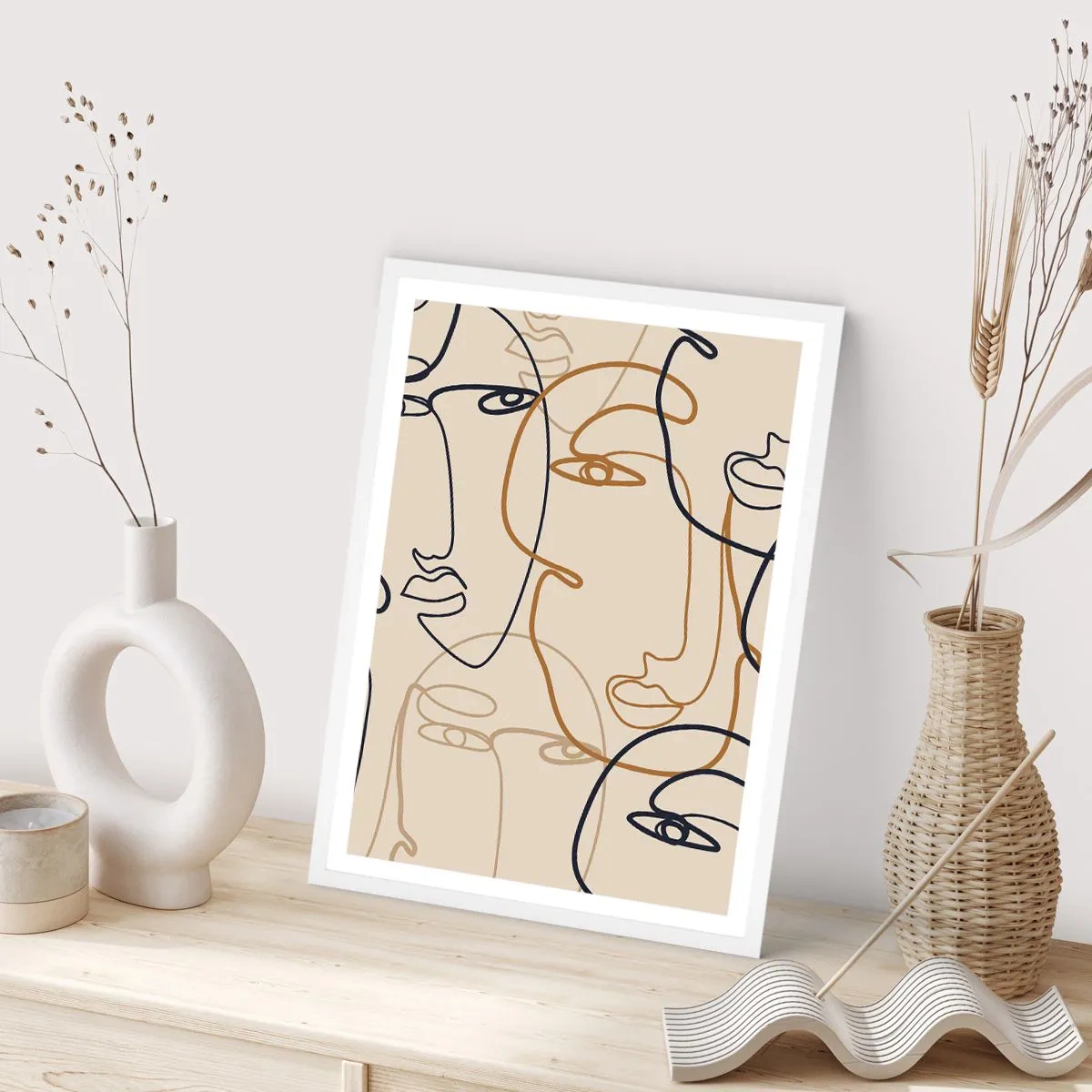 Affiche dans un cadre blanc - Poster - Portrait multiplié - 61x91 cm