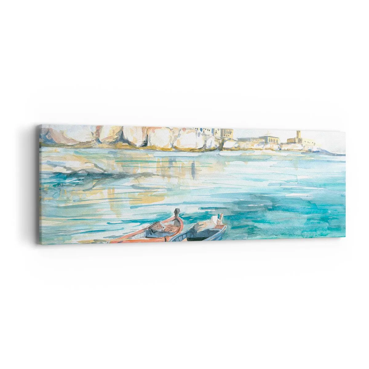 Impression sur toile - Image sur toile - Paysage dans l'azur - 90x30 cm