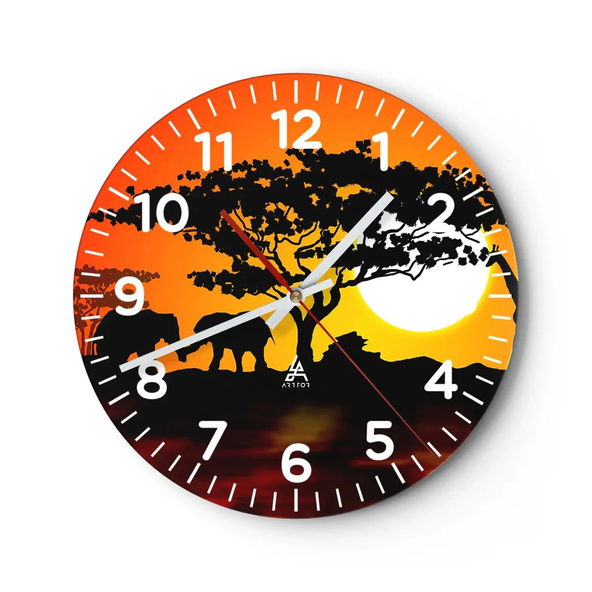 Horloge murale - Pendule murale - Rencontre dans la savane - 30x30 cm