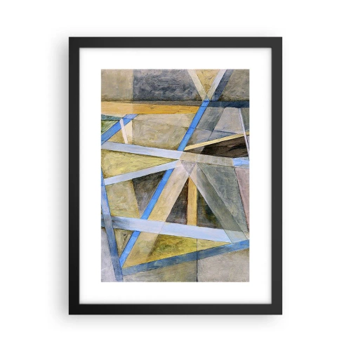 Affiche dans un cadre noir - Poster - Tout droit ou en diagonale ? - 30x40 cm