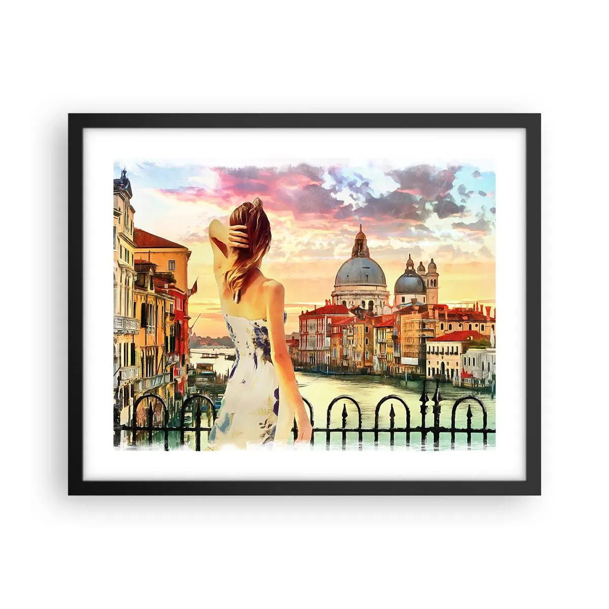 Affiche dans un cadre noir - Poster - Pour une aventure c'est uniquement dans ... - 50x40 cm