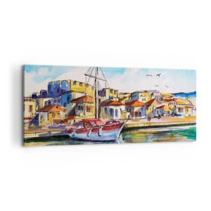 Impression sur toile - Image sur toile - Après-midi arc-en-ciel - 100x40 cm