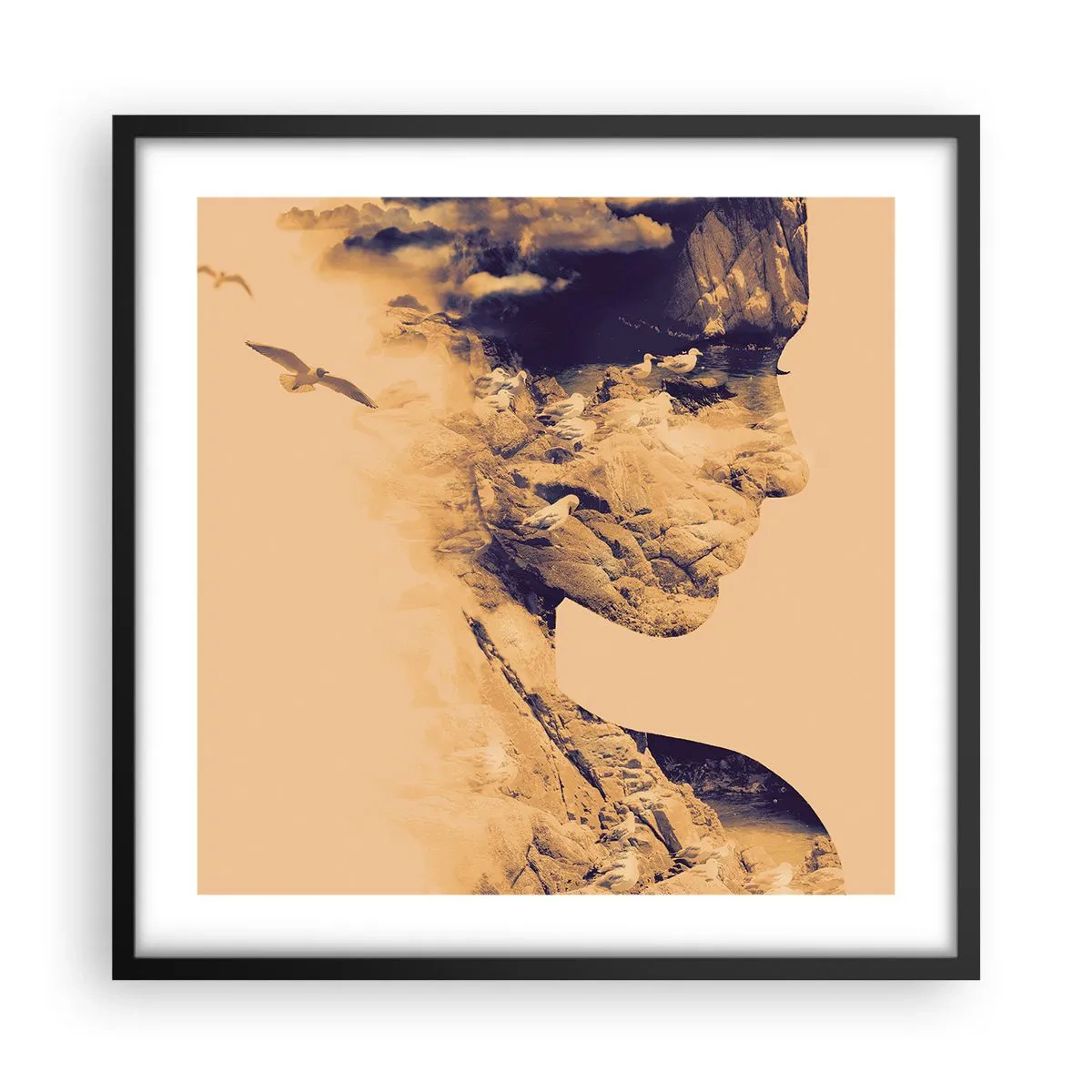Affiche dans un cadre noir - Poster - Beauté de la nature - 50x50 cm