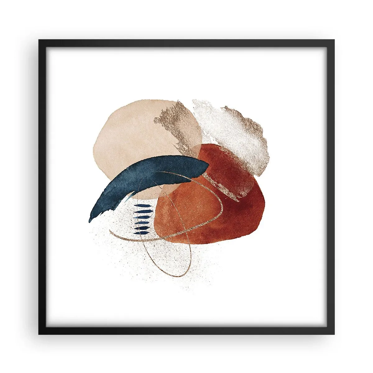 Affiche dans un cadre noir - Poster - Composition ovale - 50x50 cm