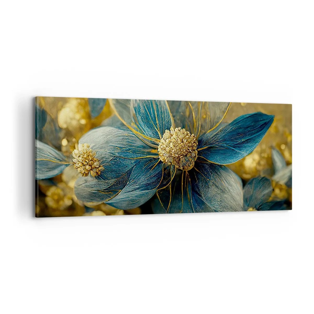 Impression sur toile - Image sur toile - Fleurir avec de l'or - 100x40 cm