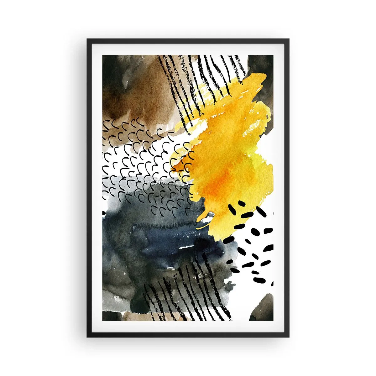 Affiche dans un cadre noir - Poster - Rencontre des éléments - 61x91 cm