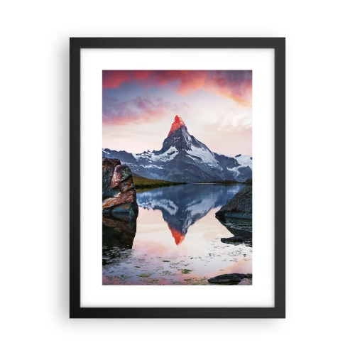 Affiche dans un cadre noir - Poster - Le coeur des montagnes est chaud - 30x40 cm