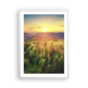 Affiche dans un cadre blanc - Poster - Monts et sommets - 50x70 cm