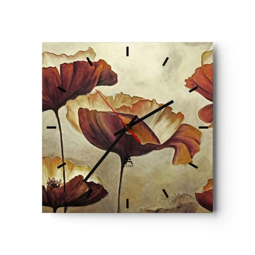 Horloge murale - Pendule murale - À la lisière des champs - 40x40 cm