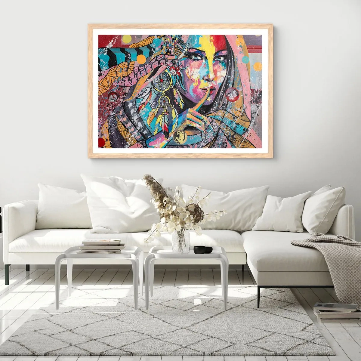 Affiche dans un chêne clair - Poster - Taisez-vous jusqu'à ce que vous compreniez - 100x70 cm