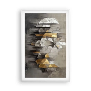 Affiche dans un cadre blanc - Poster - Composition de glace et de lumière - 61x91 cm