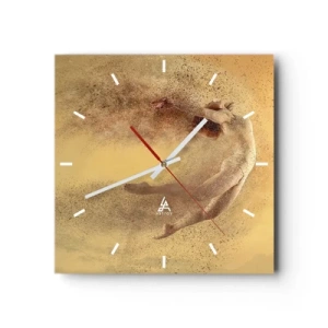 Horloge murale - Pendule murale - Une figure en mouvement dynamique avec un effet de désintégration - 30x30cm - Dans le ravissement de la danse - Décoration murale moderne pour le salon et la chambre ARTTOR