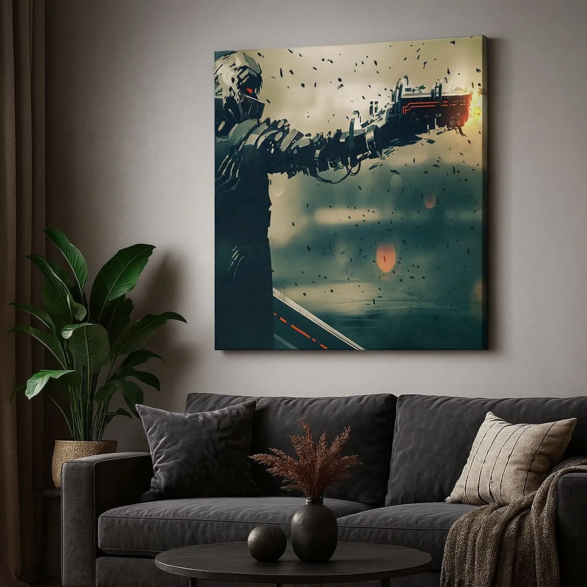 Impression sur toile - Image sur toile - L'arme fatale - Votre propre Terminator - 30x30 cm