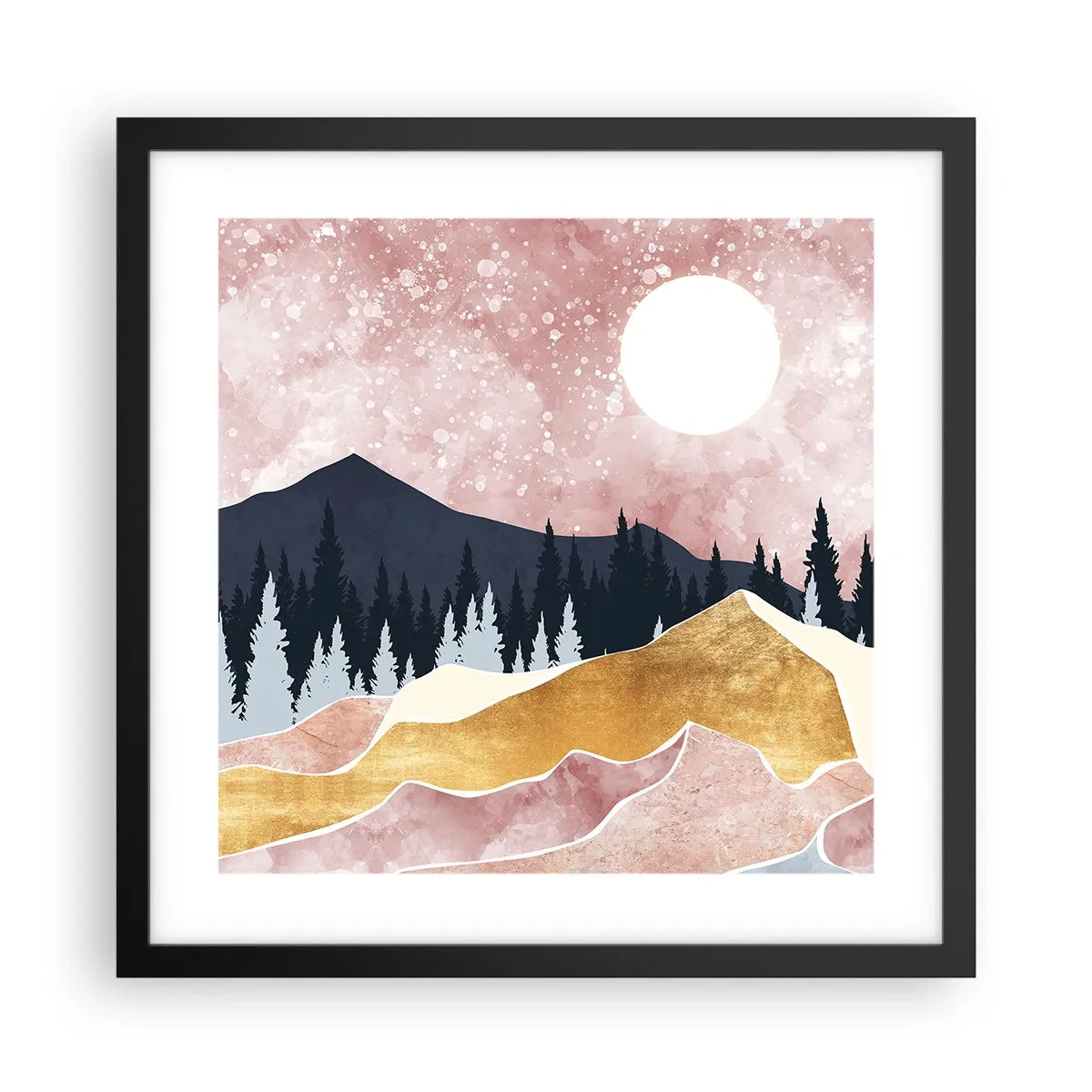 Affiche dans un cadre noir - Poster - Gardien de la nuit - 40x40 cm