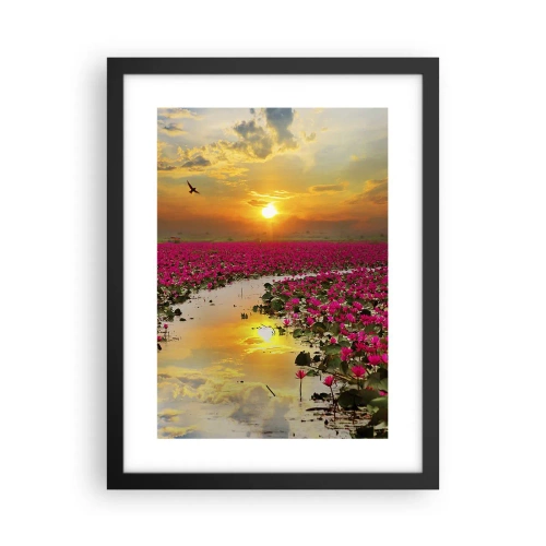 Affiche dans un cadre noir - Poster - La vie secrète du lac - 30x40 cm