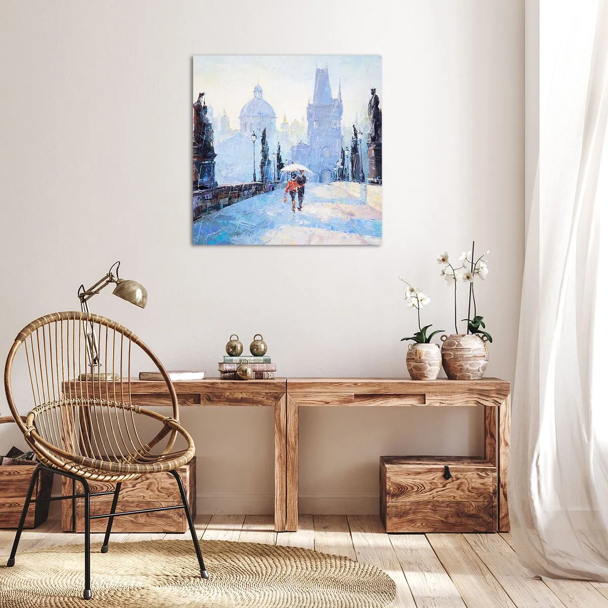 Impression sur toile - Image sur toile - La pluie a dû nous charmer - 70x70 cm