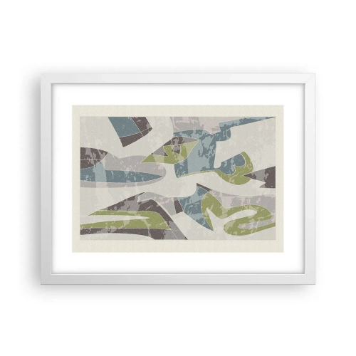 Affiche dans un cadre blanc - Poster - Composition derrière la vitre - 40x30 cm