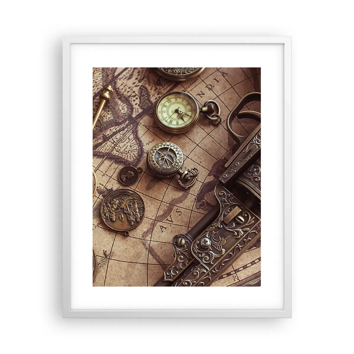 Affiche dans un cadre blanc - Poster - L'aventure appelle - 40x50 cm