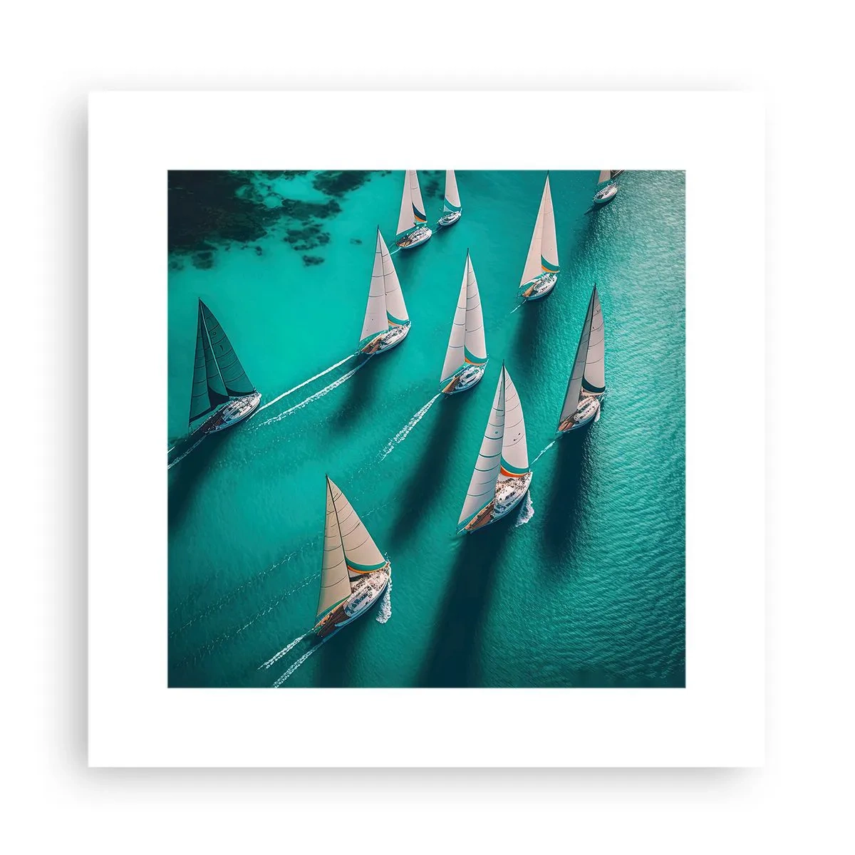 Affiche - Poster - Dans une compétition avec le vent - 30x30 cm