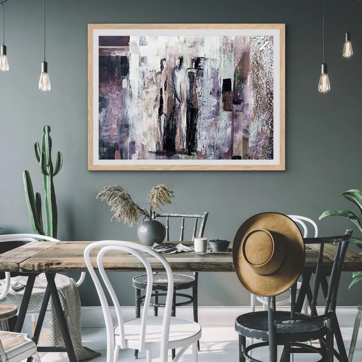 Affiche dans un chêne clair - Poster - Les trois mystérieux - 50x40 cm