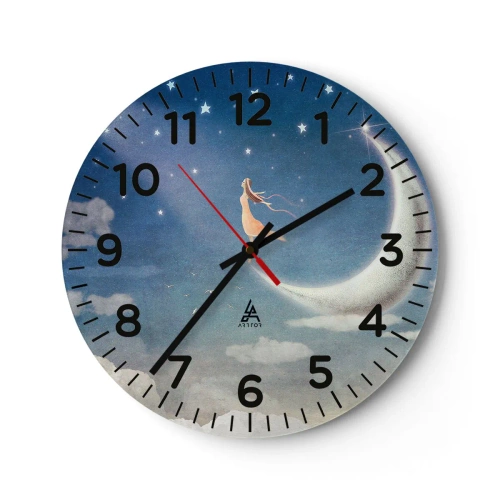 Horloge murale - Pendule murale - Valise bleue - 40x40 cm