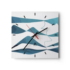 Horloge murale - Pendule murale - Abstraction : composé turquoise - 40x40 cm