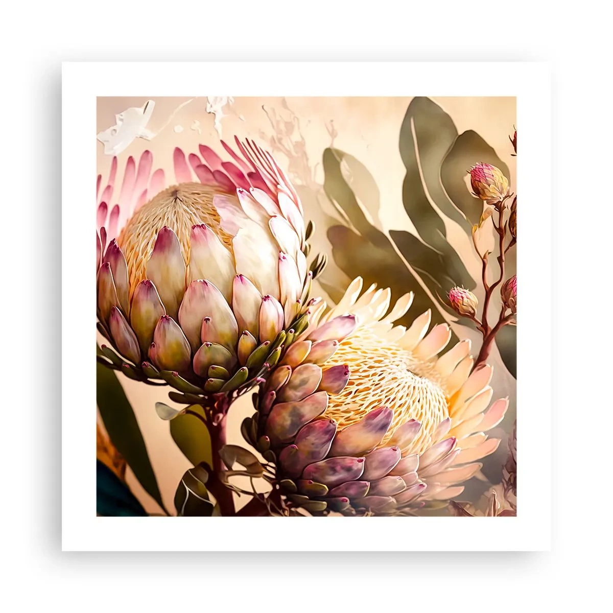 Affiche - Poster - Tendrement embrassé - 50x50 cm