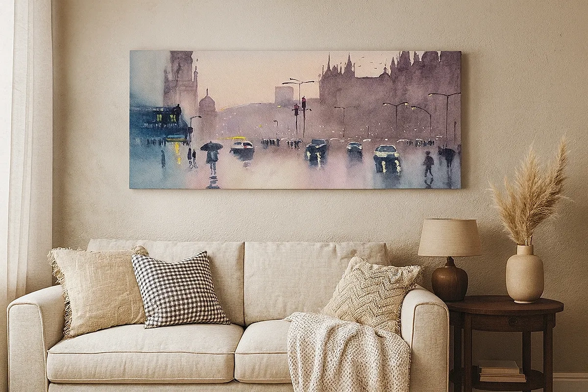 Impression sur toile - Image sur toile - Dans une brume pluvieuse - 30x30 cm