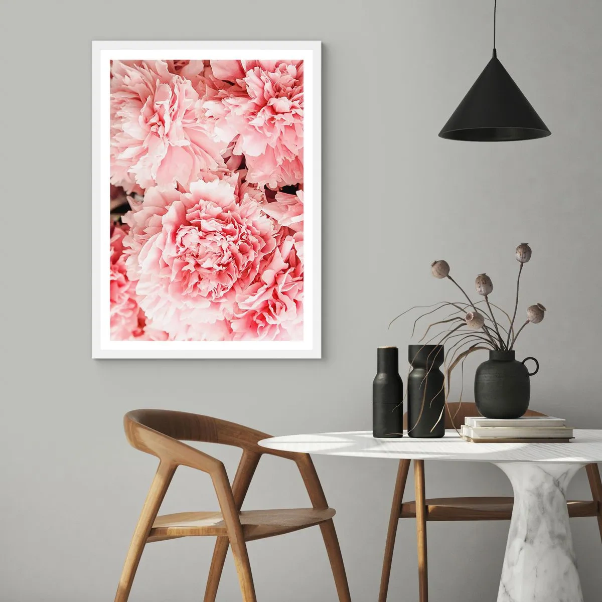 Affiche dans un cadre blanc - Poster - Rêve rose - 40x50 cm
