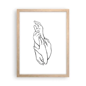 Affiche dans un chêne clair - Poster - Bon contact - 30x40 cm