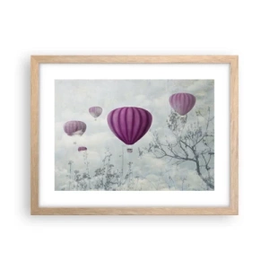 Affiche dans un chêne clair - Poster - Comme des navires dans le ciel - 40x30 cm